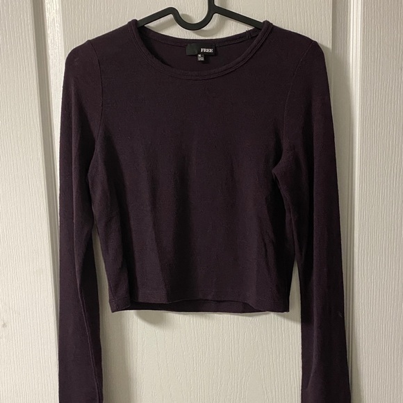 Wilfred Tops - Aritzia wilfred plum Georgia cropped top medium new